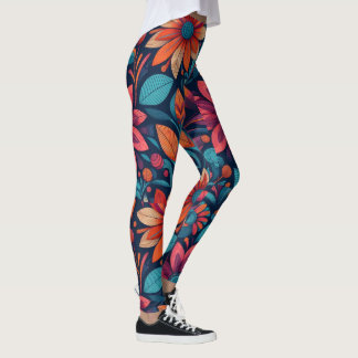 Leggings Africain Motif de marguerite frais et vibrant