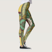 Leggings Africain Vert & Jaune Floral Nature IA art (Droite)