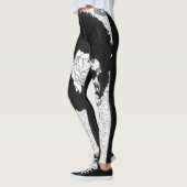 Leggings afro noir, gris et graffiti (Gauche)