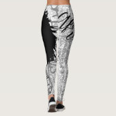 Leggings afro noirs, gris et graffitis (Dos)