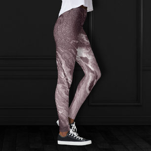 Leggings Agate de mauve cristallisée Marbre rose Rose pou