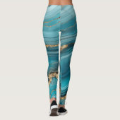 Leggings Agate de Parties scintillant Turquoise et Or (Dos)