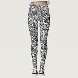 Leggings Agate les tranches en noir et blanc