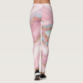 Leggings Agate Marble Moderne Blue Rose Gold Collection (Dos)