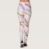Leggings Agate Marble tendance Blue Pink Gold Collection (Dos)
