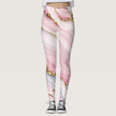 Leggings Agate Marble tendance Blue Pink Gold Collection (Devant)