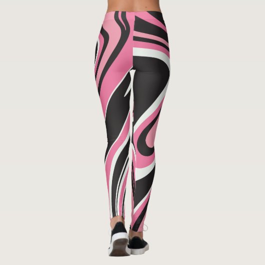 Leggings Agate marbre l Rose et noir Exercice (Dos)