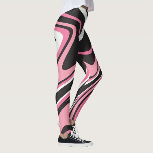 Leggings Agate marbre l Rose et noir Exercice (Droite)