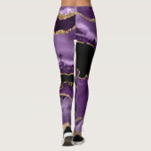Leggings Agate marbré violet et noir et Parties scintillant (Dos)