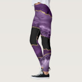 Leggings Agate marbré violet et noir et Parties scintillant (Gauche)