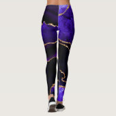 Leggings Agate scintillant or et violet de luxe (Dos)