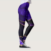 Leggings Agate scintillant or et violet de luxe (Droite)