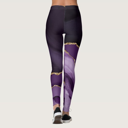 Leggings Agate violet et or (Dos)