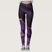 Leggings Agate violet et or (Devant)