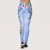 Leggings Agencement des fleurs bleues (Dos)
