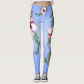 Leggings Agencement des fleurs bleues (Devant)