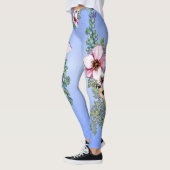 Leggings Agencement des fleurs bleues (Gauche)