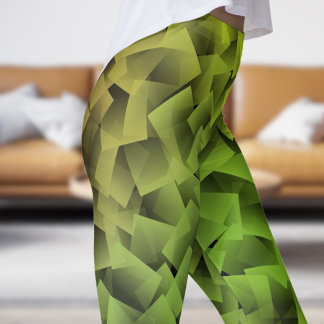 Leggings Agrandir le cubisme vert