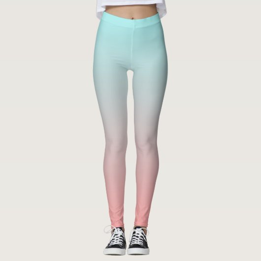 Leggings Agréablement rose et bleu Ombre (Devant)
