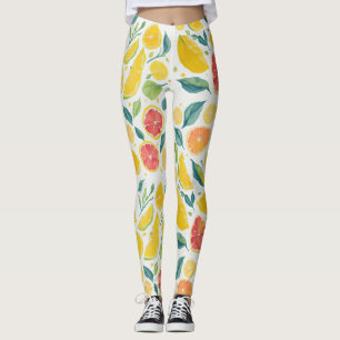 Leggings Agrumes Jaune Orange Eau-Forte Amusants