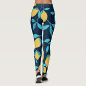 Leggings Agrumes simples : citrons sur le bleu. (Dos)