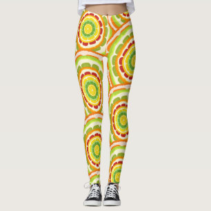 Leggings Agrumes TROPICALES FRUITS D'ÉTÉ Citron orange tran