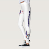 Leggings Aigle, drapeau et bouclier américains patriotiques (Gauche)