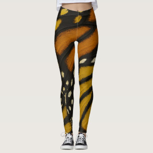 Leggings Aile de papillon monarque orange et jaune Mariposa
