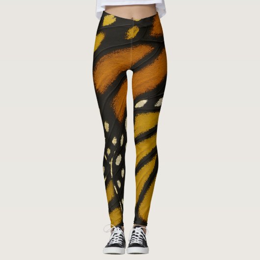 Leggings Aile de papillon monarque orange et jaune Mariposa (Devant)