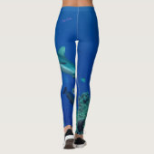 Leggings Aileron d'ailerons : Requin de récif de natation (Dos)
