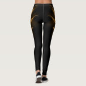 Leggings Ailes d'Ange d'or sur arrière - plan noir (Dos)