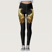 Leggings Ailes d'Ange d'or sur arrière - plan noir (Devant)