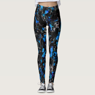 Leggings ailes de chauve-souris Abstraites sur taché turqu