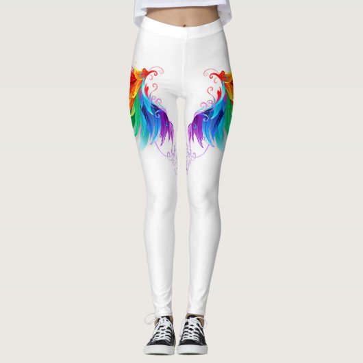 Leggings Ailes fluffy arc-en-ciel (Devant)