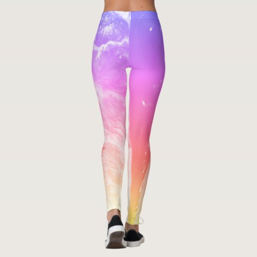 Leggings Aimer Blue Magenta Rainbow Rose (Dos)