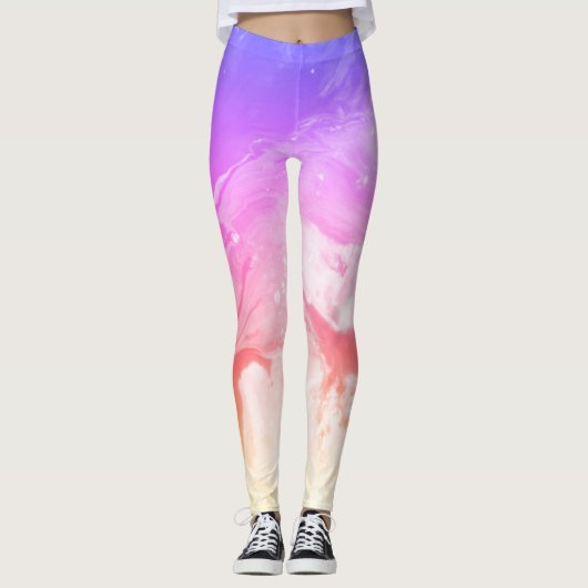 Leggings Aimer Blue Magenta Rainbow Rose (Devant)