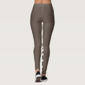 Leggings Aimer le texte Brown monochrome classique (Dos)