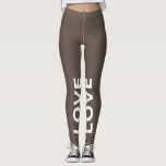 Leggings Aimer le texte Brown monochrome classique<br><div class="desc">Personnalisable avec votre texte. Écris en CASQUETTE,  s'il te plaît.</div>