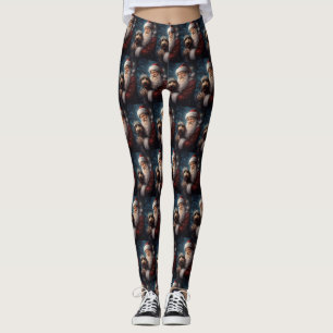 Leggings Airedale avec Noël Festif du Père Noël