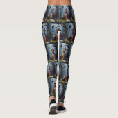 Leggings Airedale Chien Whimsical Halloween Peinture (Dos)