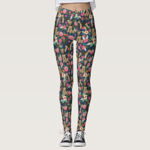 Leggings Airedale Terrier Légendes de Chien Floral