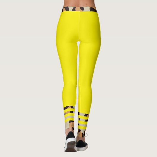 Leggings Ajouter le texte l Moderne unique Neon et Cheetah (Dos)