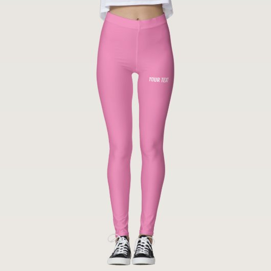 Leggings Ajouter Votre Nom De Logo Texte Modèle Rose Modern (Devant)