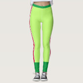 Leggings Ajouter votre texte l Boho couleurs l Neon l Green (Devant)