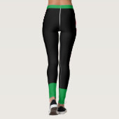 Leggings Ajouter votre texte l Exercice l Noir Rouge Vert (Dos)