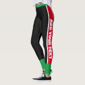 Leggings Ajouter votre texte l Exercice l Noir Rouge Vert (Gauche)