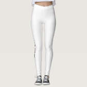 Leggings Ajouter Votre Texte Moderne Élégant Modèle Blanc (Devant)