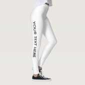 Leggings Ajouter Votre Texte Moderne Élégant Modèle Blanc (Droite)