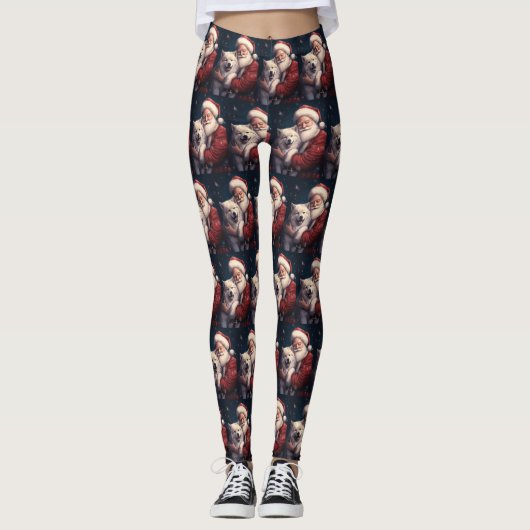 Leggings Akita avec Noël du Père Noël (Devant)