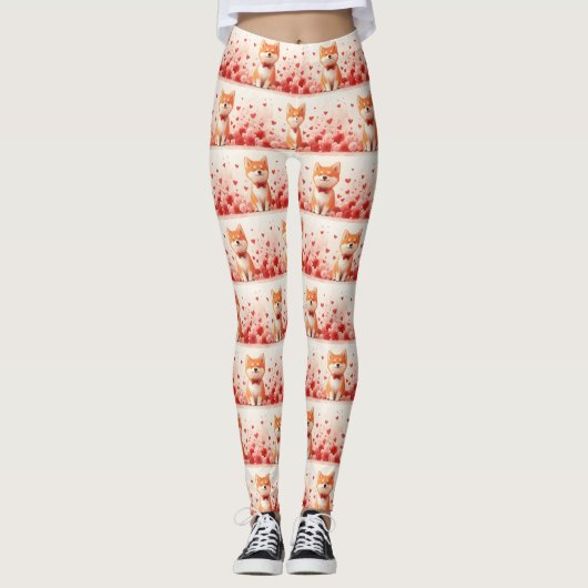 Leggings Akita avec Rose - Saint Valentin (Devant)